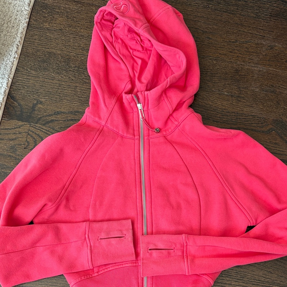 Lululemon Athletica Full Zip Cropped Pink Hoodie